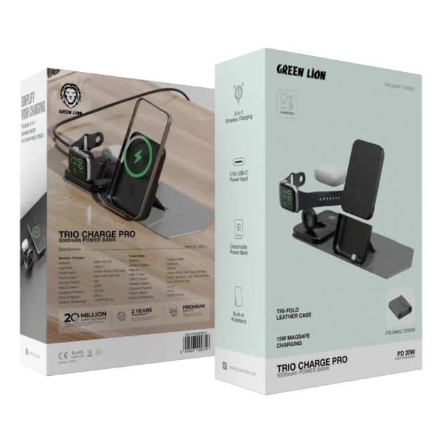 استند شارژ و پاوربانک ۳ کاره ۵۰۰۰ هزار گرین لاین Trio Charge Pro 5000 mAh Powerbank — تصویر ۸