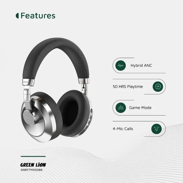 هدفون بیسیم گرین لاین مدل Rhythm X50 ANC — تصویر ۶