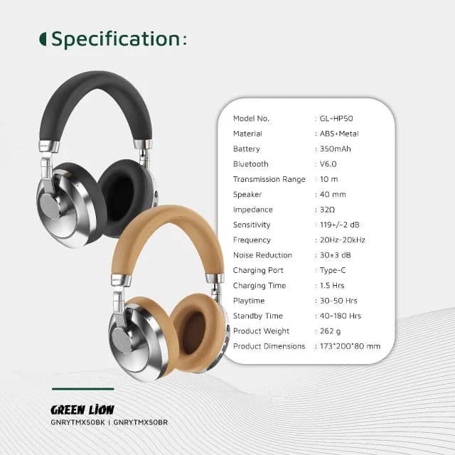هدفون بیسیم گرین لاین مدل Rhythm X50 ANC — تصویر ۷