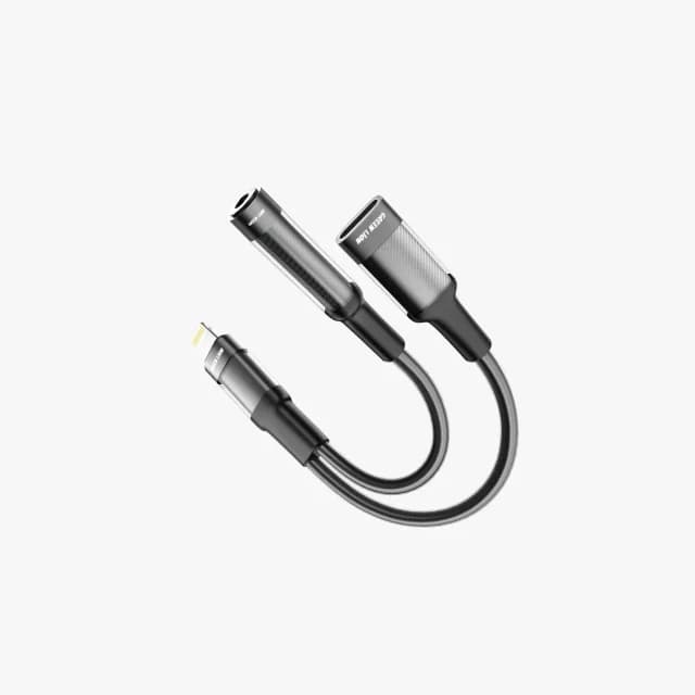 جک تبدیل هندزفری گرین لاین 2in 1 Earphone & Charging Adapter Lightning — تصویر ۲