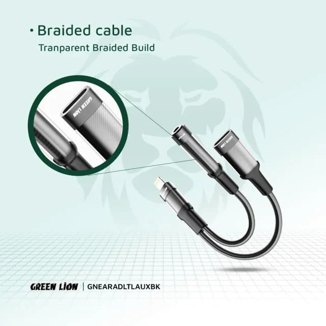 جک تبدیل هندزفری گرین لاین 2in 1 Earphone & Charging Adapter Lightning — تصویر ۶