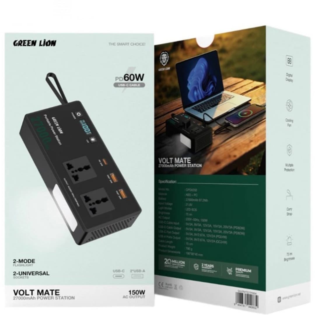 پاور استیشن گرین لاین مدل Volt Mate 27000 ظرفیت ۲۷۰۰۰ میلی آمپر — تصویر ۵