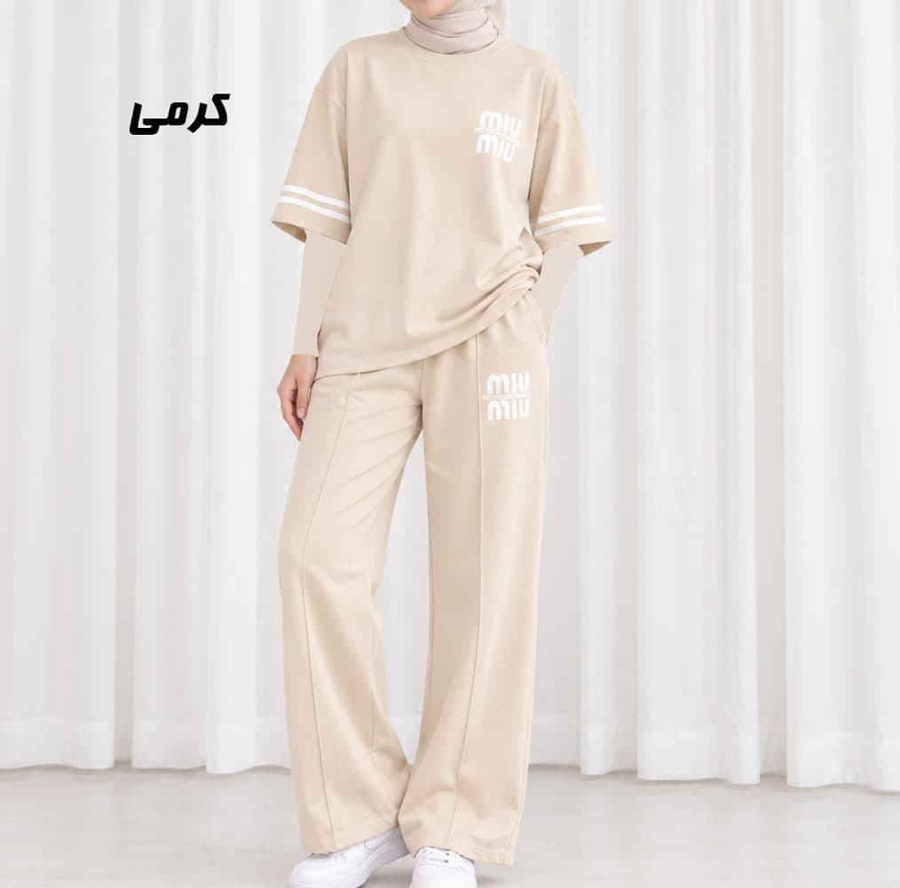 ست بلوز شلوار آستین سه ریع Miu اسپان کد 2226 — تصویر ۹