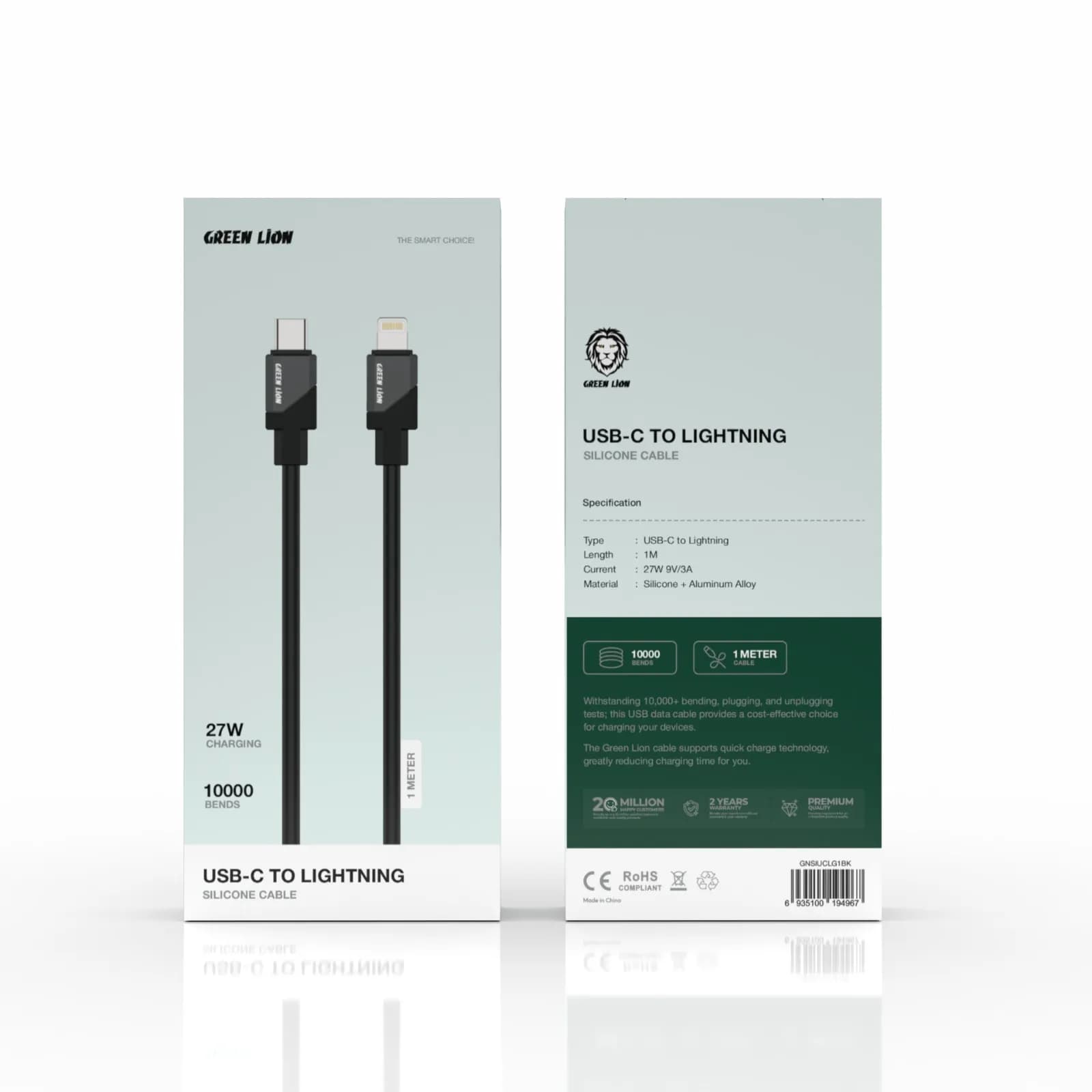 کابل تبدیل USB-C به Lightning گرین لاین 1m