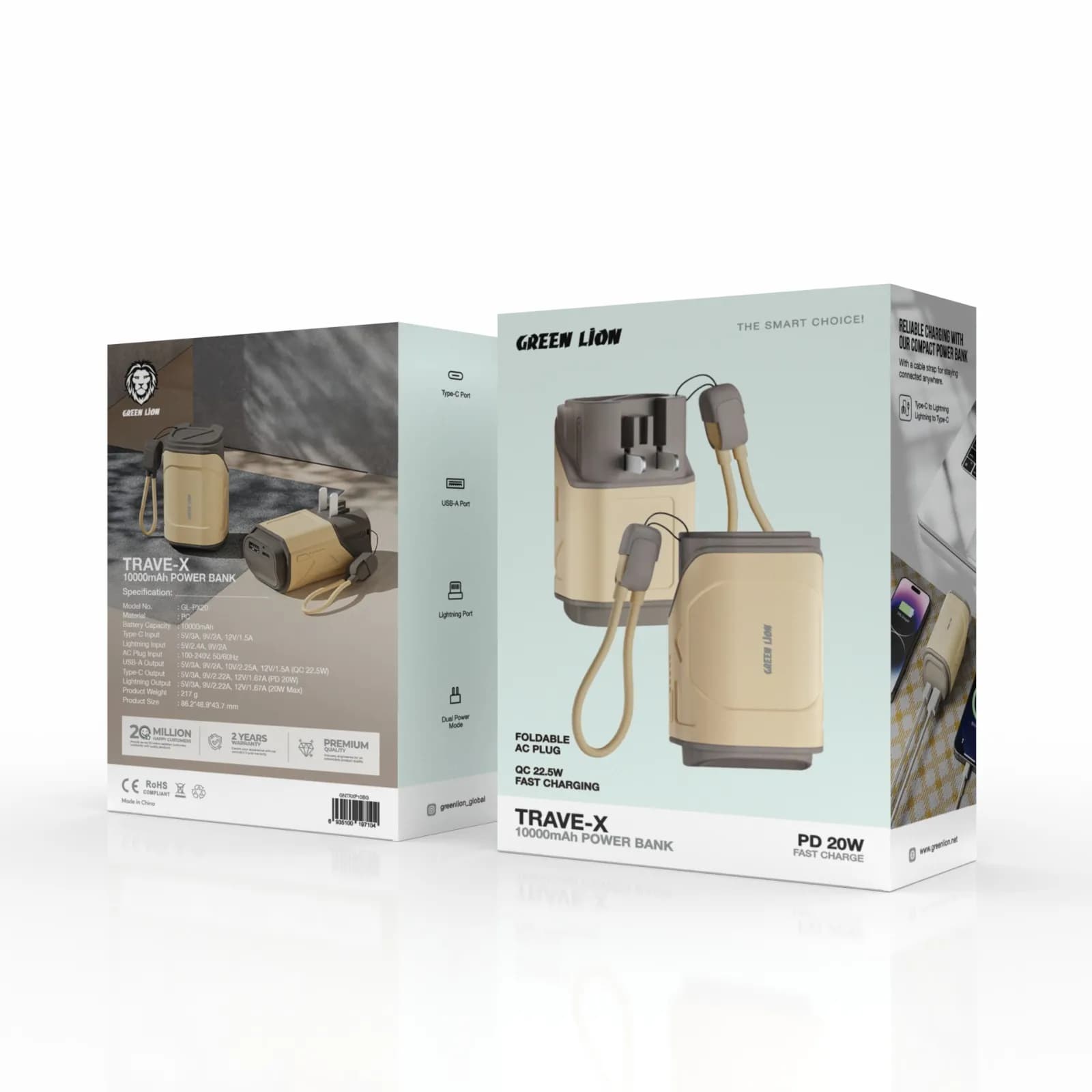 پاوربانک ۱۰۰۰۰ میلی‌آمپر Trave-X گرین لاین Trave-X 10000 mAh Powerbank — تصویر ۱۰