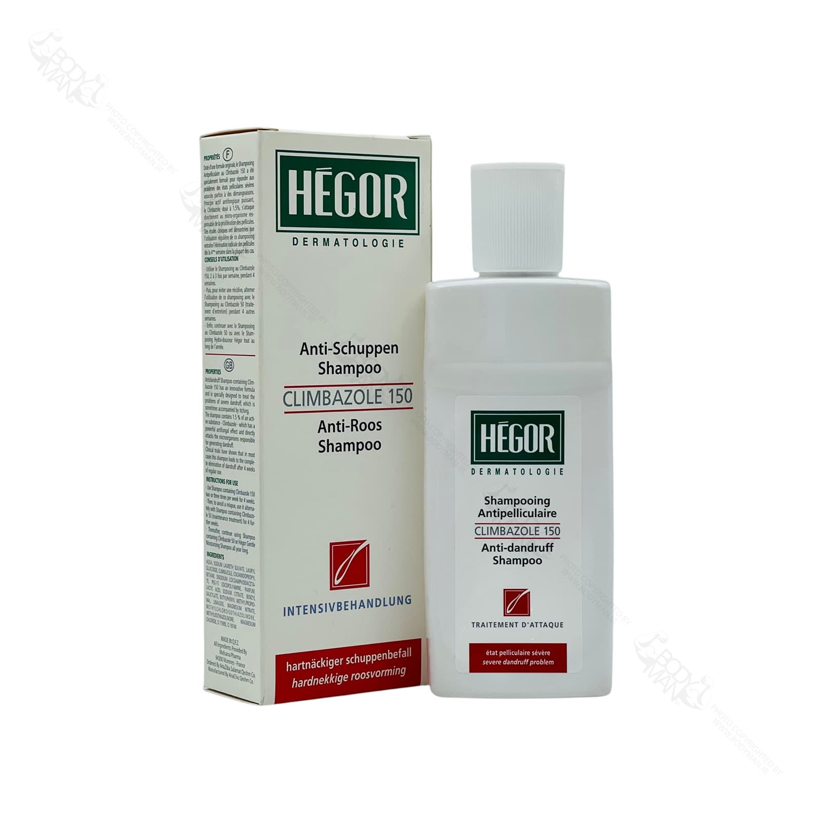 شامپو ضد شوره سر حاوی کلیمبازول ۱۵۰ هگور | HEGOR CLIMBAZOLE 150 Anti Dandruff Shampoo