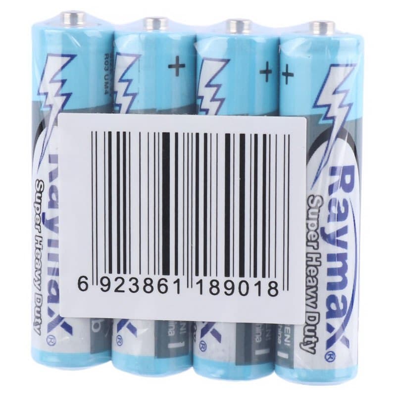 باتری چهارتایی نیم قلمی Raymax 1.5V AAA شرینک — تصویر ۴