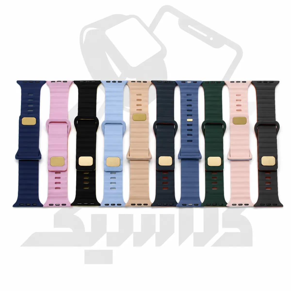 بند مگنتی سیلیکونی اپل واچ دو رنگ 42 تا 49 — تصویر ۹