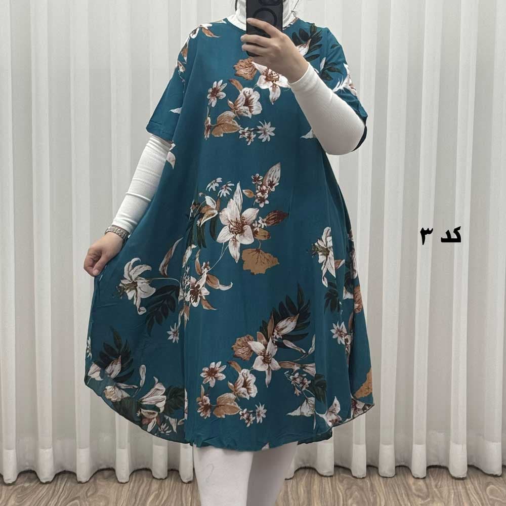 پیراهن ساحلی زنانه لامبادا آستین کوتاه کد H2096 — تصویر ۷