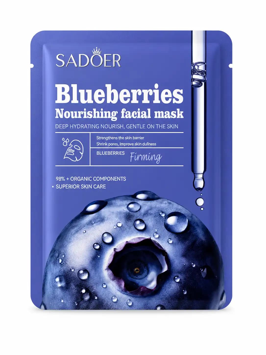 ماسک ورقهای مغذی زغالاخته سادوئر | Sador Blueberries Nourishing Mask