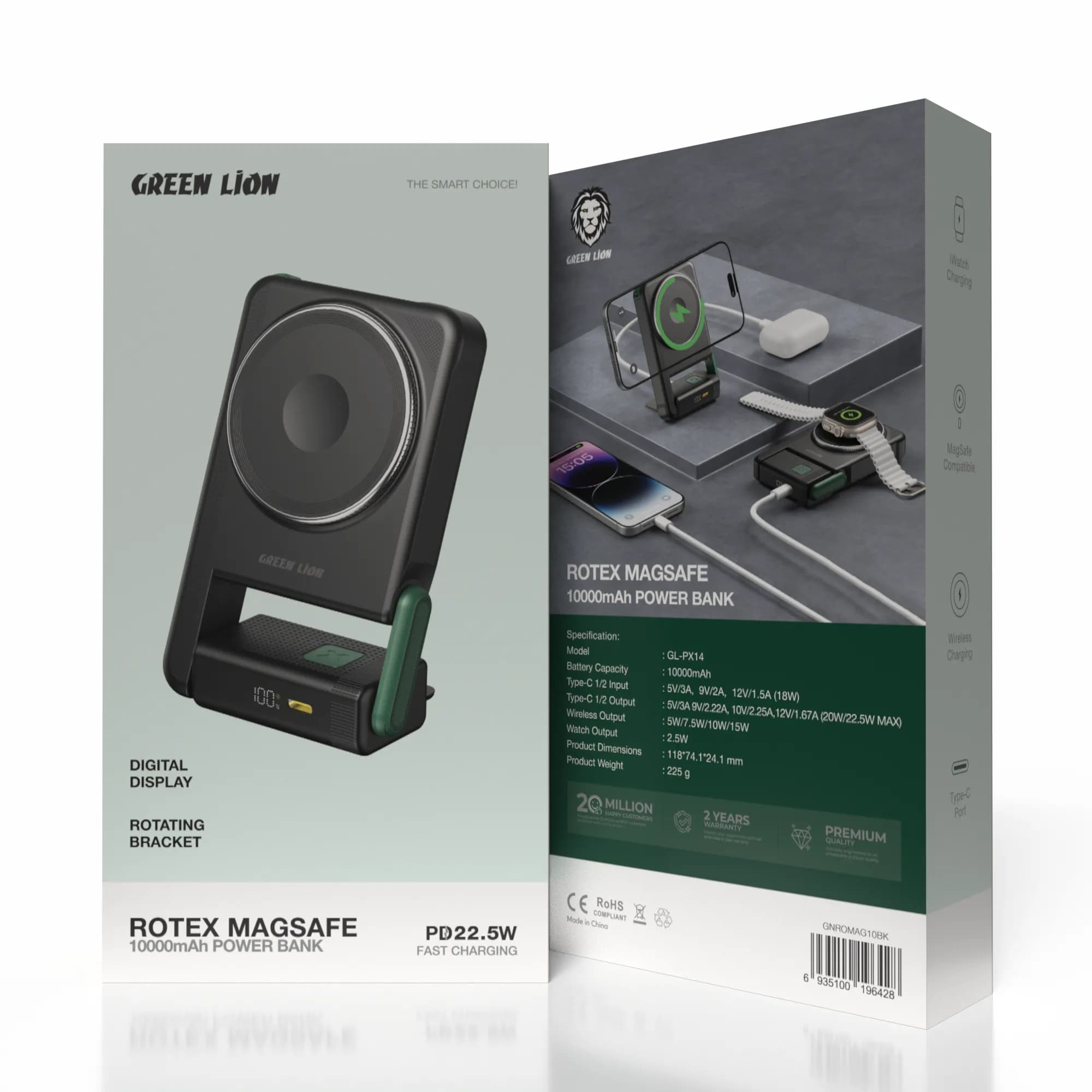 پاوربانک گرین لاین مدل Rotex Magsafe با ظرفیت 10000mAh — تصویر ۴