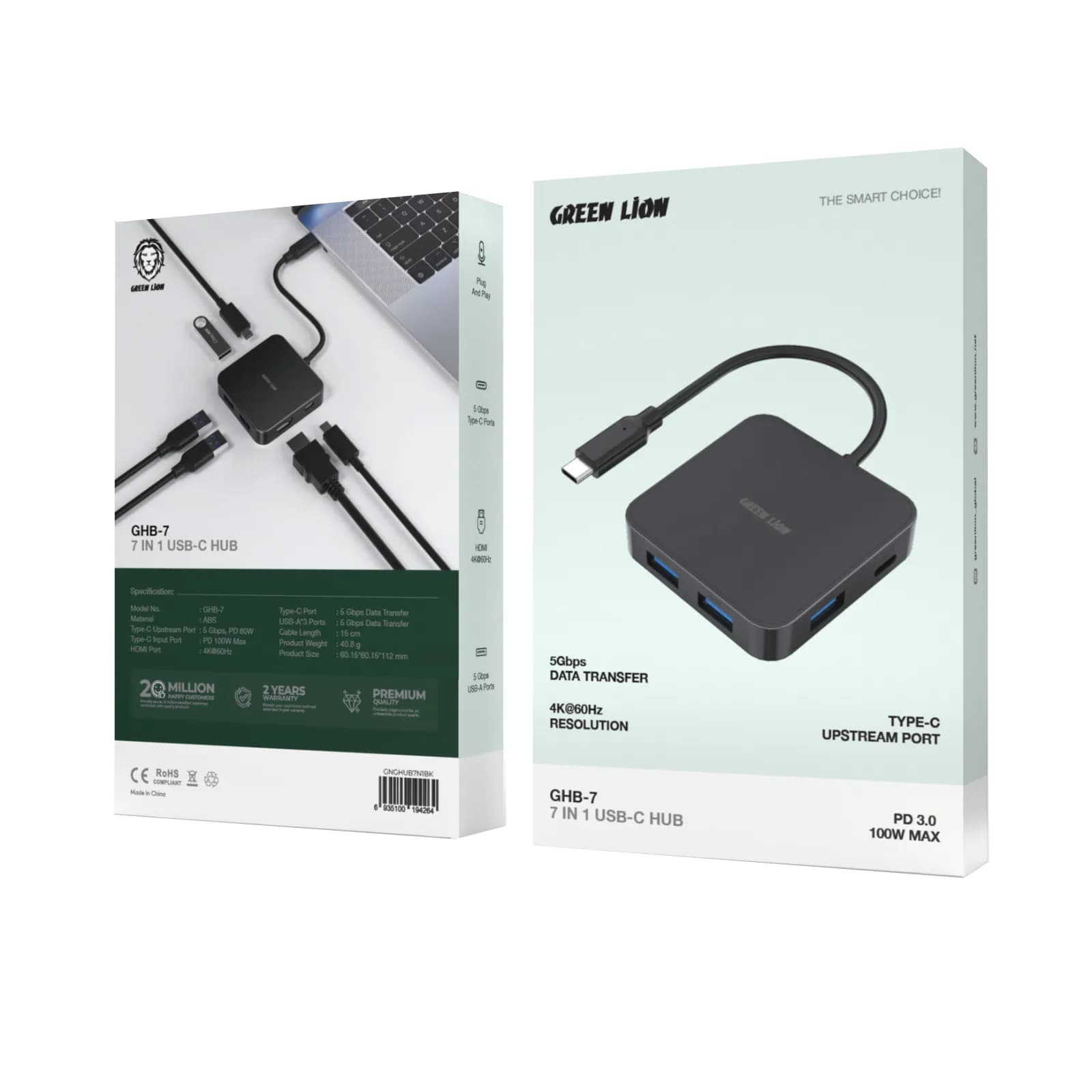 هاب 7 در 1 USB-C مدل GHB-7 گرین لاین — تصویر ۷