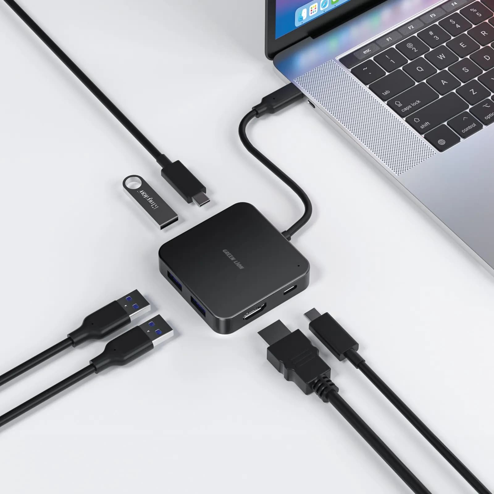 هاب 7 در 1 USB-C مدل GHB-7 گرین لاین — تصویر ۳