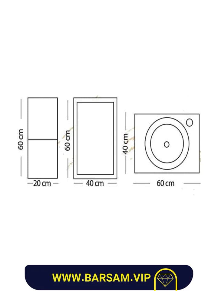 ست کابین روشویی مدل باتیس کد 1043 — تصویر ۲