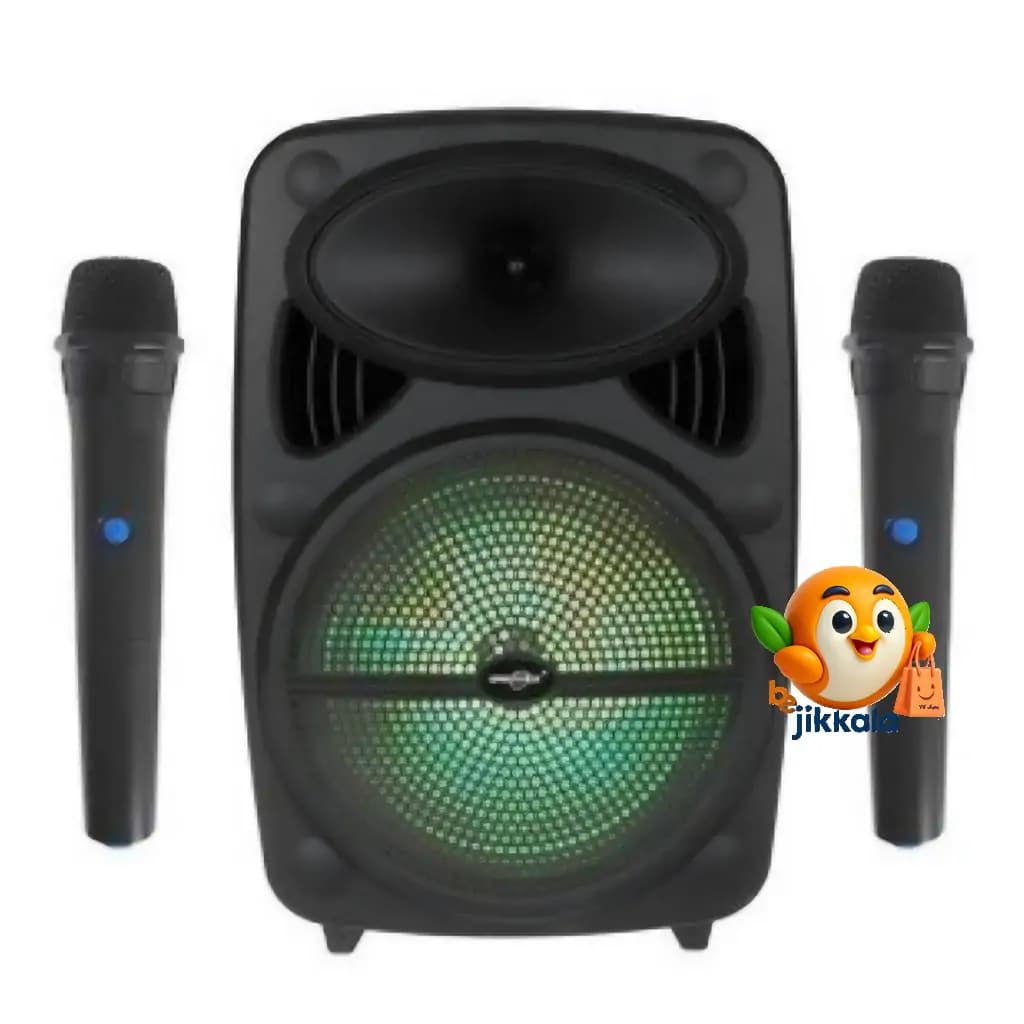اسپیکر GTS-2386 چمدانی 8 اینچ بلوتوثی با دو عدد میکروفن — تصویر ۸