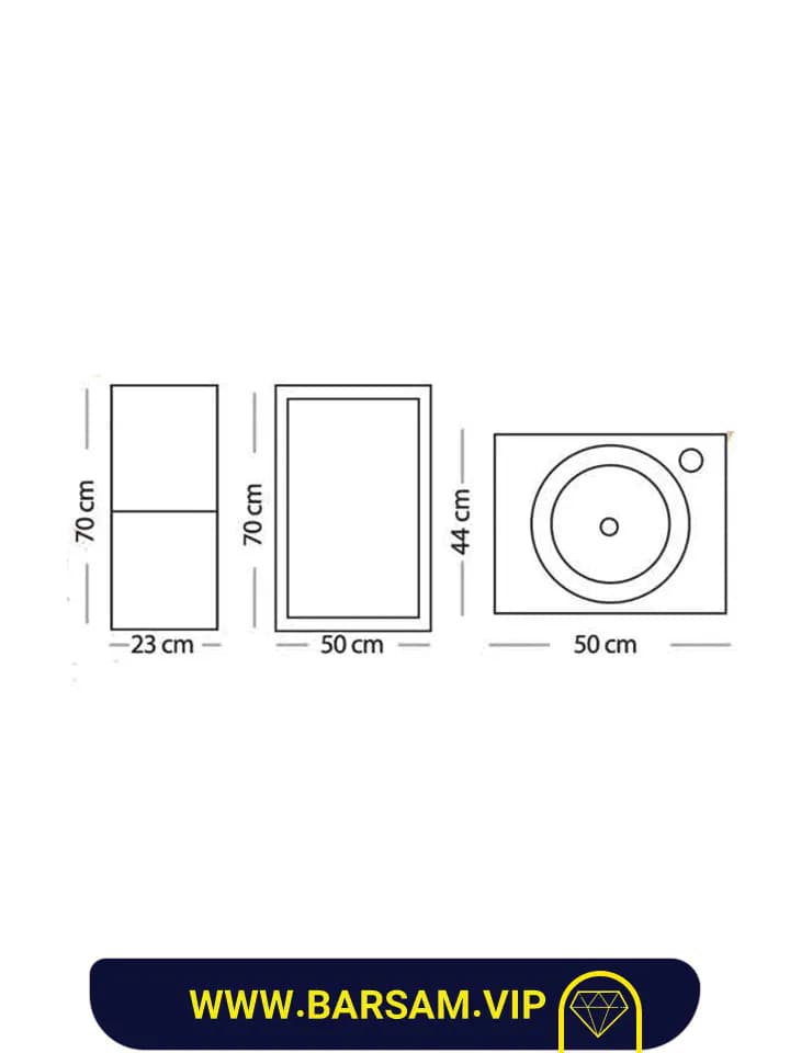 ست کابین روشویی مدل میلانو چام کد 1028 — تصویر ۴