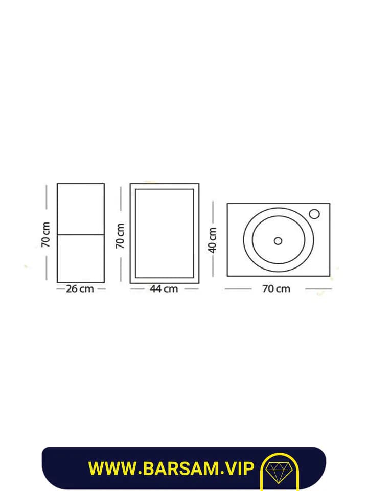 ست کابین روشویی مدل آذرخش آنتیک کد 1026 — تصویر ۲