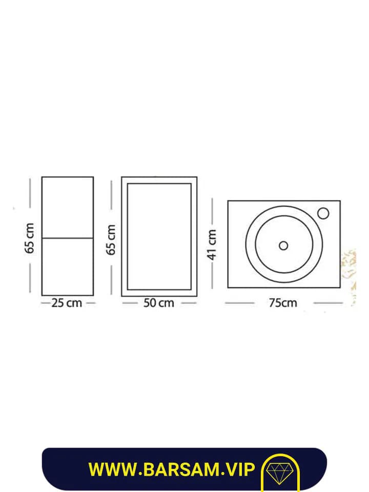 ست کابین روشویی مدل رژین کد 1023 — تصویر ۲