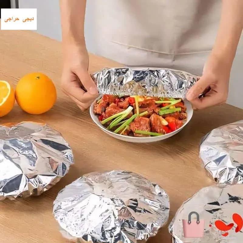 درپوش فویلی ظروف 10 عددی با کش محکم مناسب ماکروویو — تصویر ۴