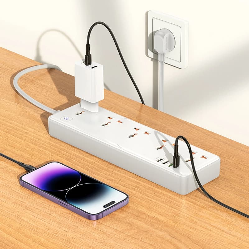 شارژر و چند راهی برق PD30WQC3.05 sockets EU هوکو مدل AC14A — تصویر ۸