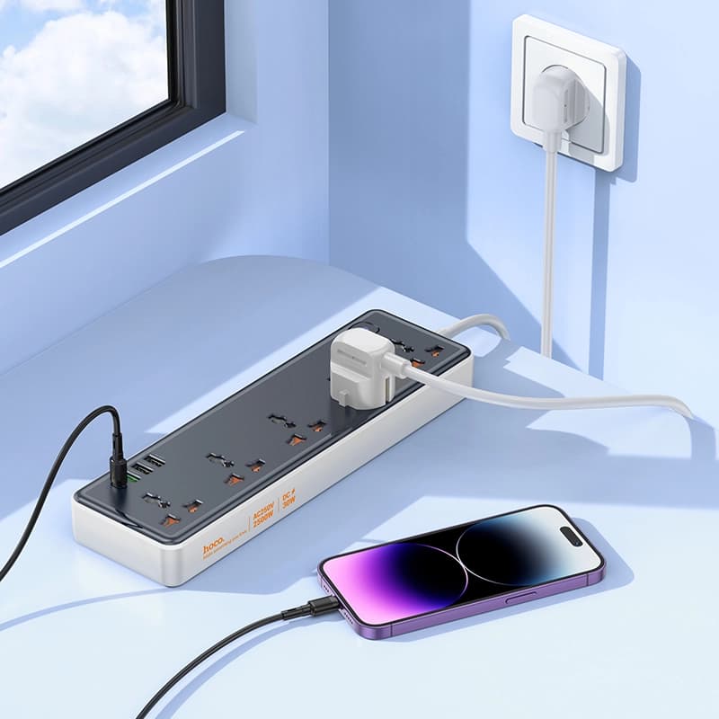 شارژر و چند راهی برق PD30WQC3.05 sockets EU هوکو مدل AC14A — تصویر ۷