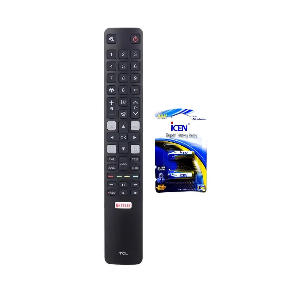 کنترل تلویزیون تی سی ال TCL بلند مدل 1508 دکمه NETFLIX ( جنس فابریک اصلی ) به همراه باتری — تصویر ۲