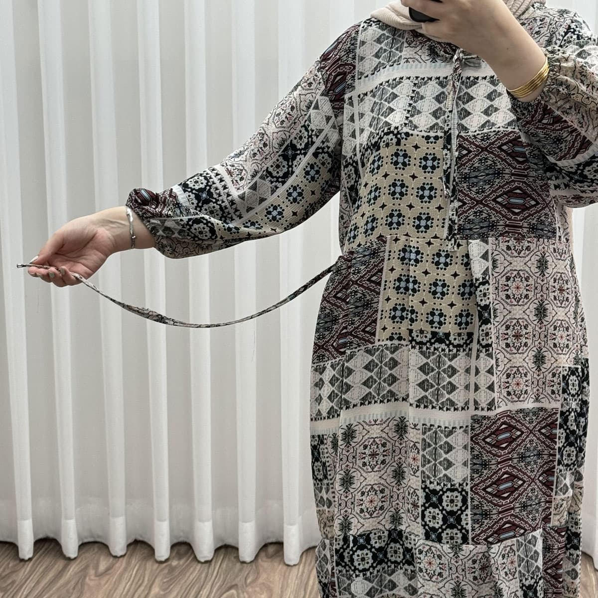 پیراهن ساحلی سوزنی میکس کد P1937 — تصویر ۵