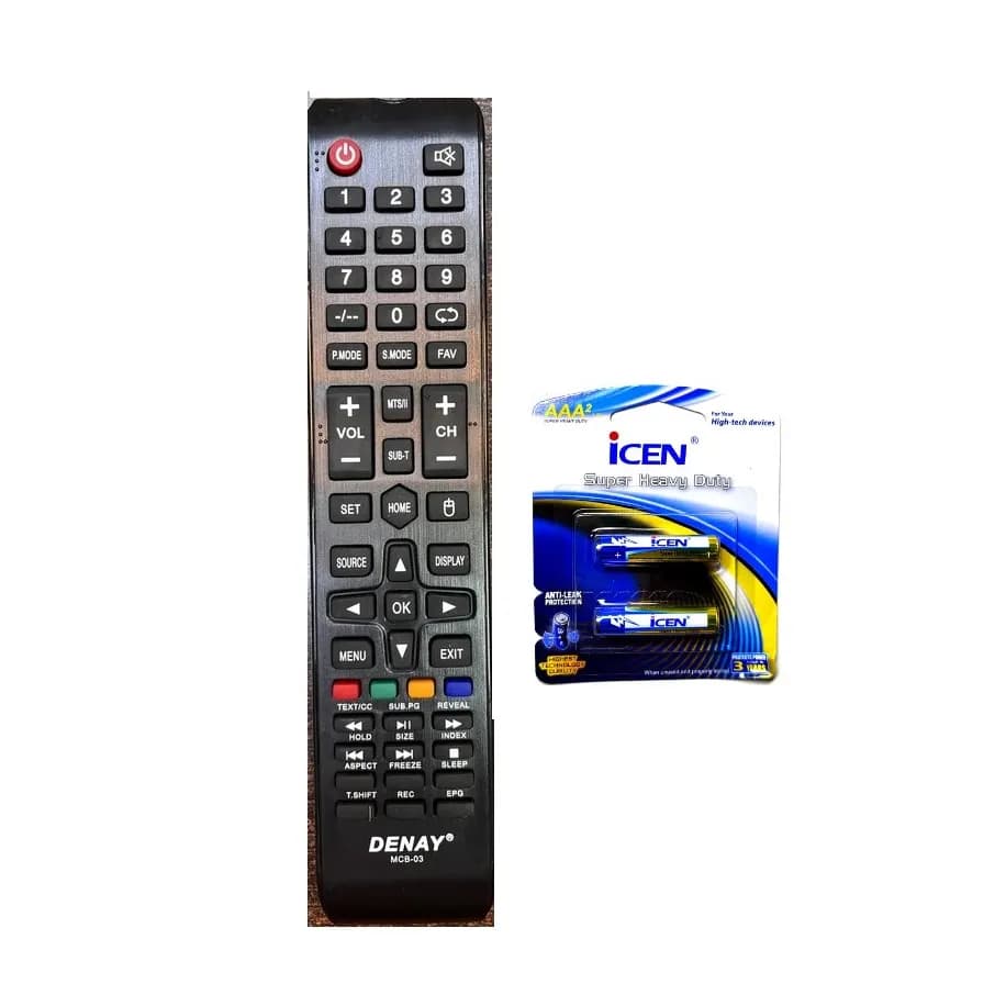 کنترل تلویزیون دنای DENAY مدل MCB-03 دکمه موس دار به همراه باتری — تصویر ۲