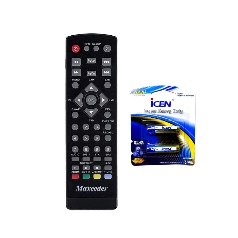 کنترل گیرنده دیجیتال مکسیدر Maxeeder مدل MX-2 به همراه باتری