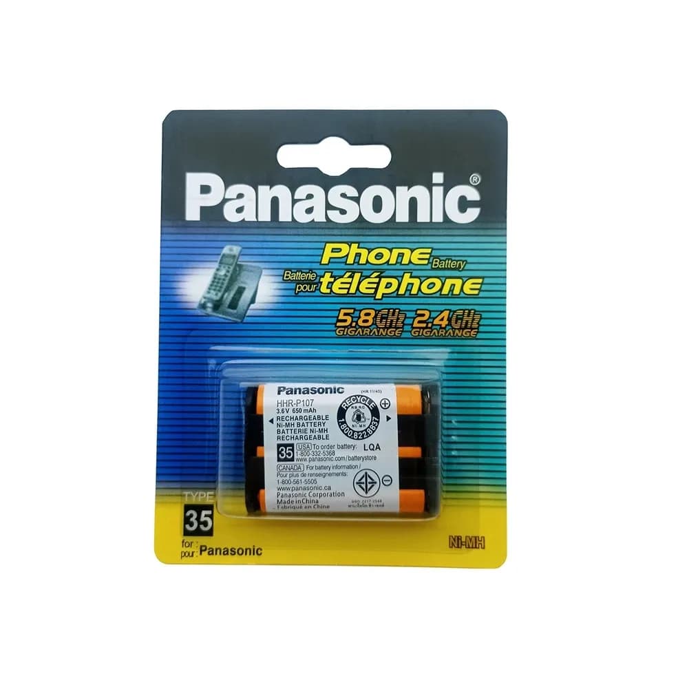 باتری تلفن بی سیم ( قابل شارژ ) HHR-P 107 – 3.6v – 650mAh مارک پاناسونیک Panasonic — تصویر ۳