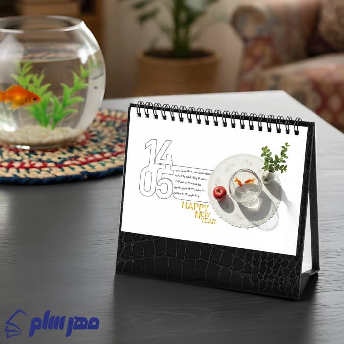 تقویم رومیزی 1405 افقی مشکی دراگون — تصویر ۳