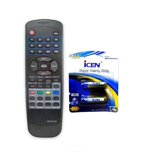 کنترل تلویزیون قدیمی ACC یا لوجیکا مدل KEX1D-C21 به همراه باتری