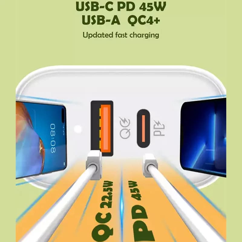 شارژر دیواری 45 وات الدینیو مدل A2526C به همراه کابل تبدیل USB-C — تصویر ۲