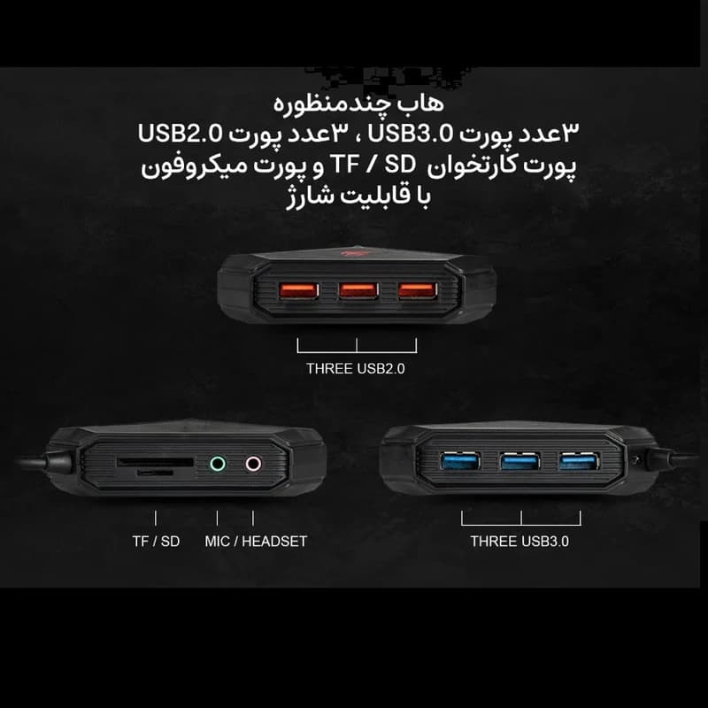 هاب 10 پورت USB 3.0 هویت مدل H-95 — تصویر ۲
