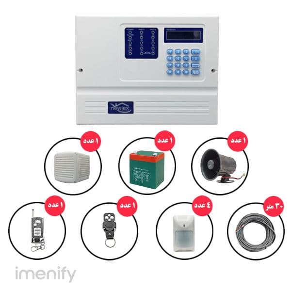 پکیج کامل دزدگیر اماکن نیولکس 4 چشمی p4nx3 — تصویر ۲