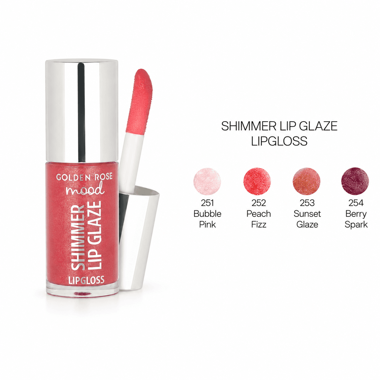 لیپ گلاس شیمری گلدن رز مدل Shimmer Lip Glaze — تصویر ۵