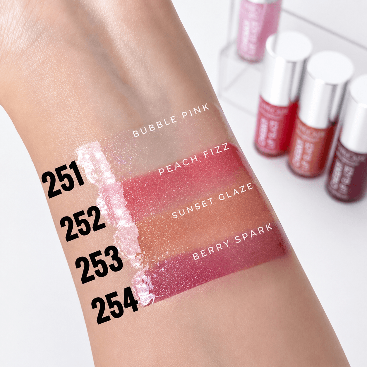 لیپ گلاس شیمری گلدن رز مدل Shimmer Lip Glaze — تصویر ۴