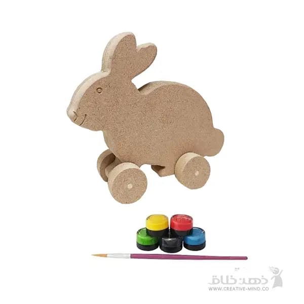 خرگوش چرخدار چوبی