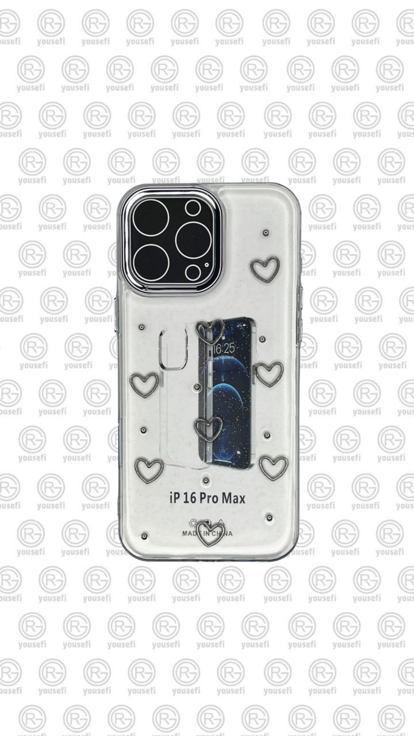قاب شفاف طرح قلب اپل Iphone 16promax — تصویر ۲