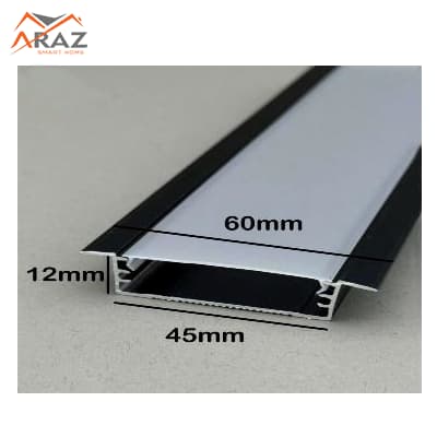 پروفیل لاین نوری توکار کد 25 [توکار کناف و MDF بدون فنر]
