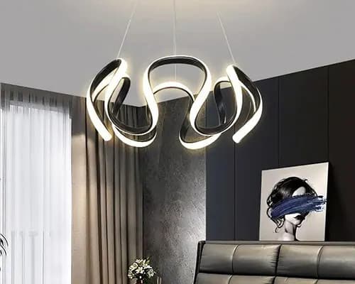 لوستر مدرن مدل سینوسی 60 وات led سه حالته — تصویر ۳