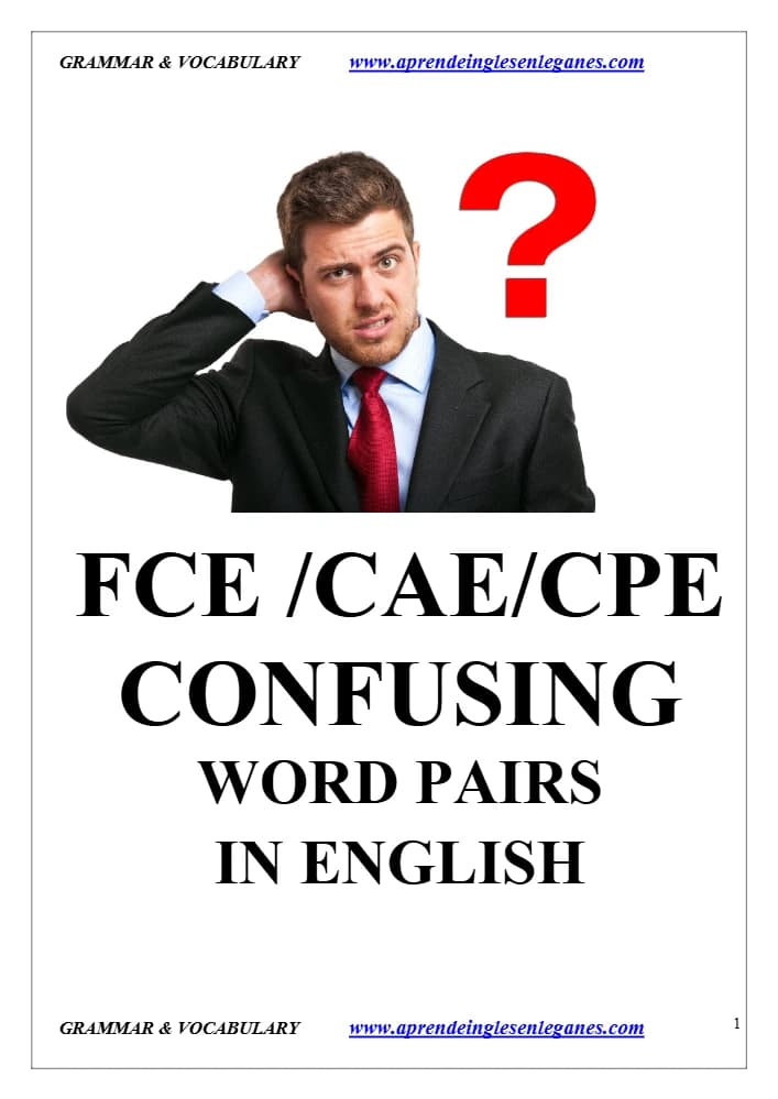 کتاب FCE, CAE & CPE Confusing Word Pairs in English (واژه‌های گیج‌کننده در انگلیسی برای FCE، CAE و CPE) نسخه انگلیسی PDF