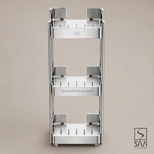 استند سه طبقه کروم براق اودی (Evdy)