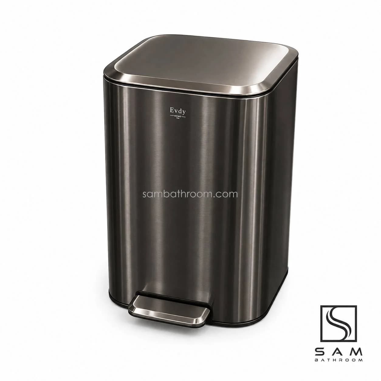 سطل زباله 30 لیتر اودی (Evdy) مدل 25015 رنگ جت بلک