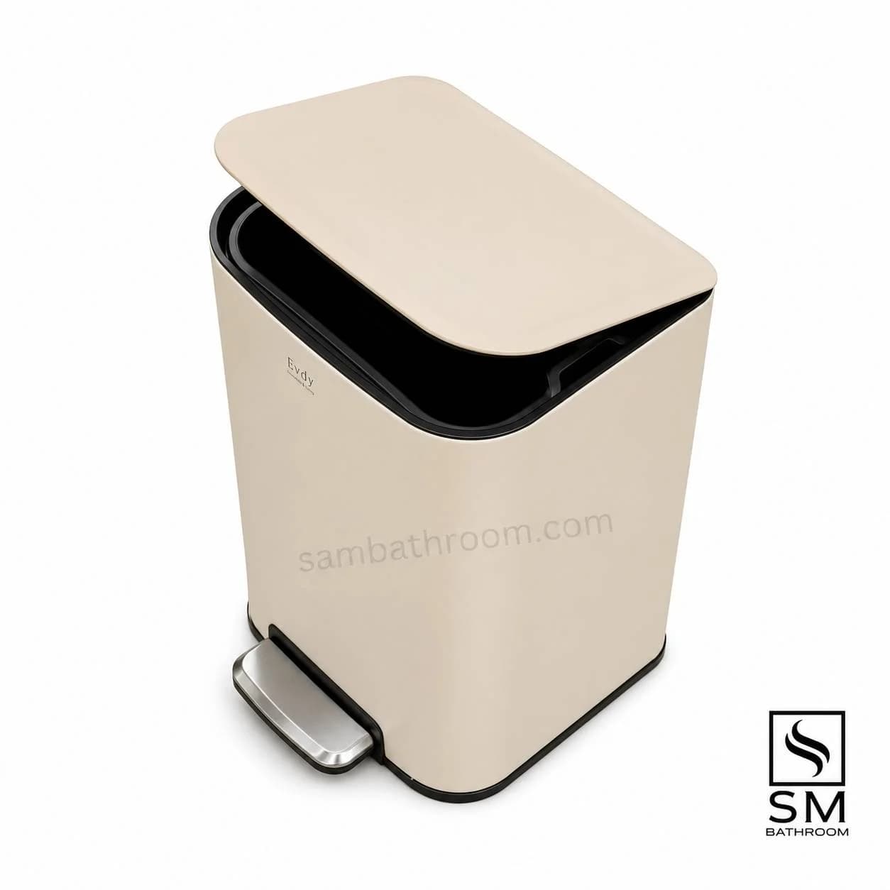 سطل زباله 30 لیتری اودی (Evdy) مدل 25015 رنگ کرم — تصویر ۳