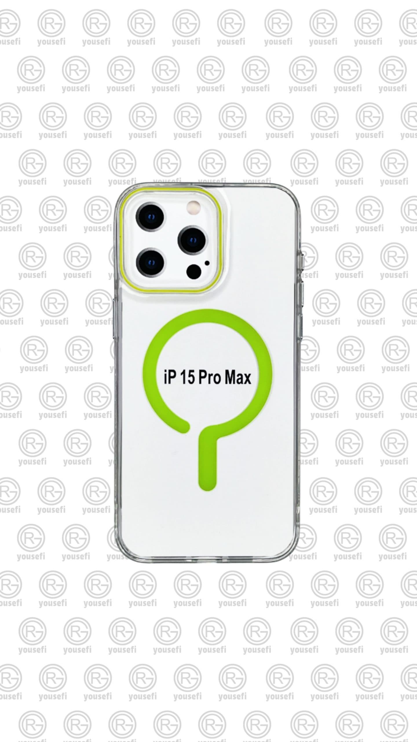قاب شفاف دور رنگی مگ سیف دارIphone 15promax — تصویر ۲