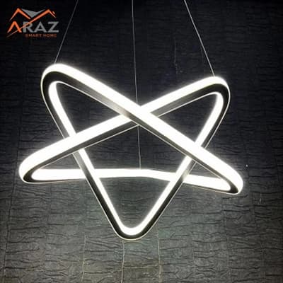 لوستر مدرن led مدل مثلث دوطرفه 120وات — تصویر ۳