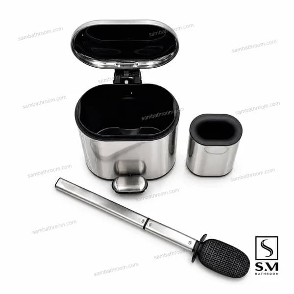 سطل و برس 3 لیتر استیل مات بیضی اورجینال – کد 123 — تصویر ۴