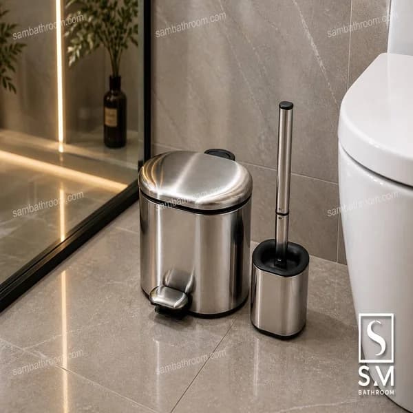 سطل و برس 3 لیتر استیل مات بیضی اورجینال – کد 123 — تصویر ۶