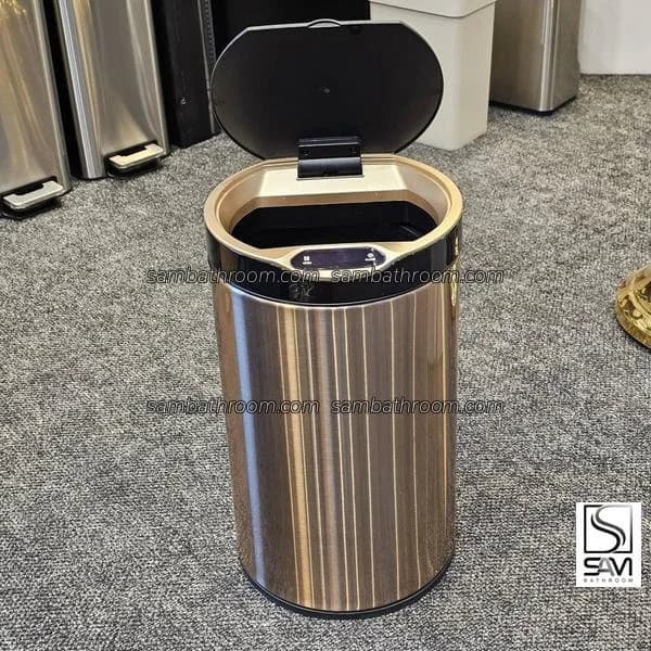 سطل زباله چشمی 12 لیتری رزگلد HTN Prime مدل HTD685 — تصویر ۴